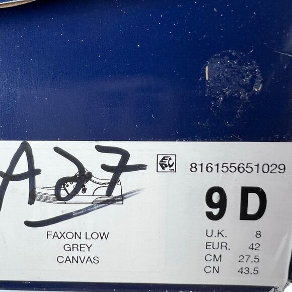 Polo Ralph Lauren Faxon Low Grey Canvas Lace Up Sneakers Men's US 9D NWB - Picture 10 of 10